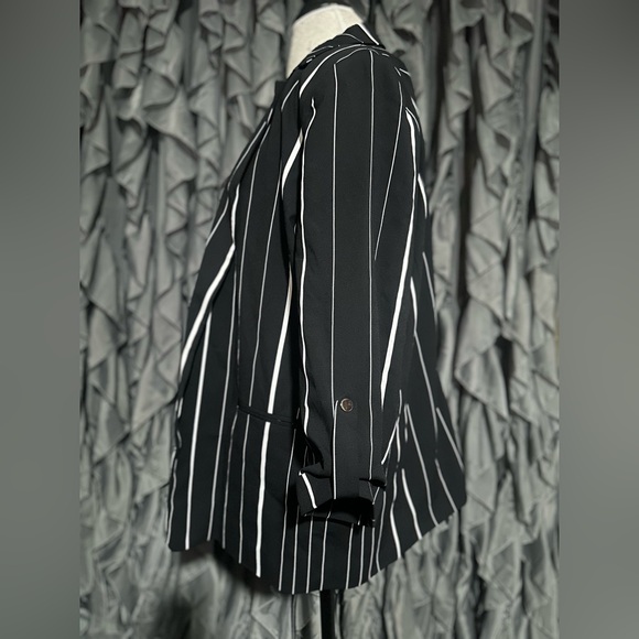 Worthington Suit blazer in black and white with stripes, size L - Picture 3 of 5